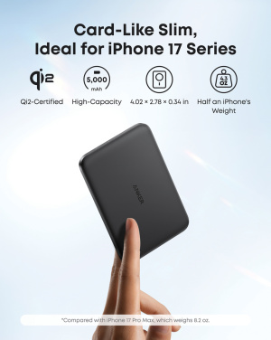 Logo trade reklaamkingid foto: Anker Nano Wireless Power Bank 5K 15W MagGo slim Qi 2.0