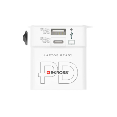 Logo trade reklaamtooted foto: SKROSS® MUV AC65PD maailmaadapter USB-C-kaabliga