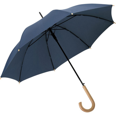 FARE ÖkoBrella soodne automaatne vihmavari taaskasutatud PET-kattega logoga, tumesinine (waterSAVE®) – detailvaade 2