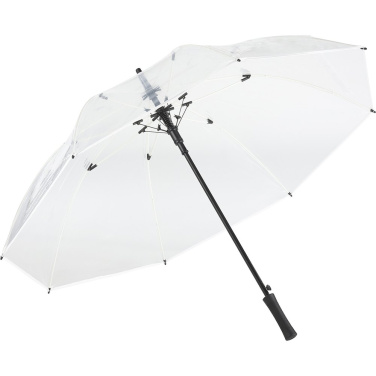FARE® Pure läbipaistev automaatne golfivihmavari logoga, läbipaistev-valge – tootefoto