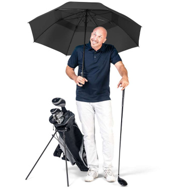 FARE Fibermatic XL Vent ventilatsiooniga automaatne golfivihmavari logoga, must – detailvaade 8