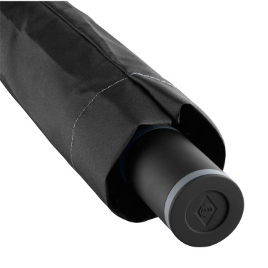 FARE® Mini Style värviliste detailidega taskuvihmavari logoga, must-hall – detailvaade 3
