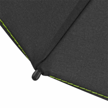 FARE® Mini Style värviliste detailidega taskuvihmavari logoga, must-laimiroheline – detailvaade 5
