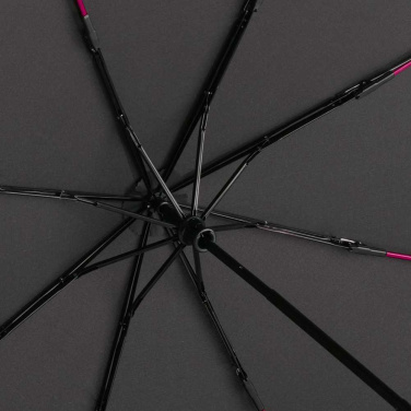 FARE® Mini Style värviliste detailidega taskuvihmavari logoga, must-magenta – detailvaade 4