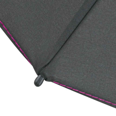 FARE® Mini Style värviliste detailidega taskuvihmavari logoga, must-magenta – detailvaade 5