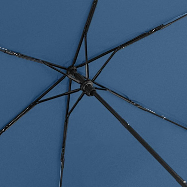 FARE Safebrella® LED-tule ja helkuritega taskuvihmavari logoga, tumesinine – detailvaade 6