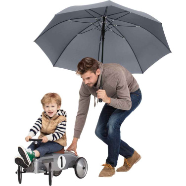 FARE® Profile rehvimustriga automaatne golfivihmavari logoga, hall – detailvaade 5