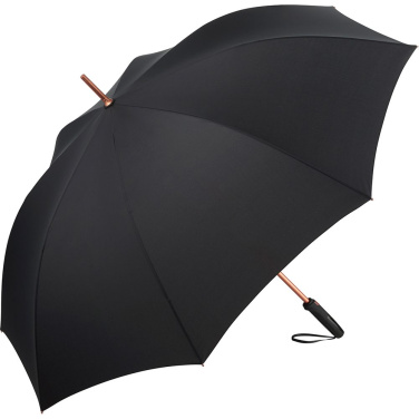 FARE® Precious metallikdetailidega automaatne alumiiniumist golfivihmavari logoga, must / vask – detailvaade 10