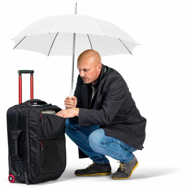 FARE® AC kerge alumiiniumist automaatne vihmavari logoga, valge – detailvaade 2