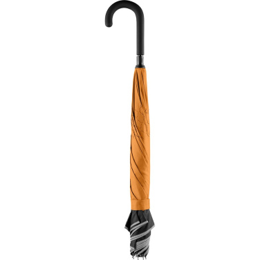 FARE® Contrary tagurpidi avanev vihmavari logoga, must / oranž – detailvaade 4