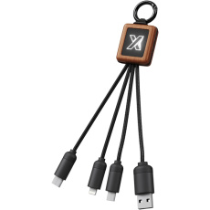 SCX.design C19 20 W puidust 3-in-1 laadimiskaabel helendava logoga