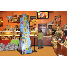 Kahepoolne pop-up tornstend logoga 150×300 cm
