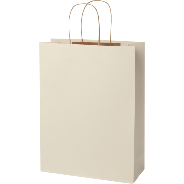 Põllumajandusjäätmete 150 g/m2 paberkott keerdkäepidemetega - 31 x 12 x 41 cm, tootepilt, Valge (1)