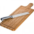Bambusest lõikelaud noaga ELFRIEDE, pruun