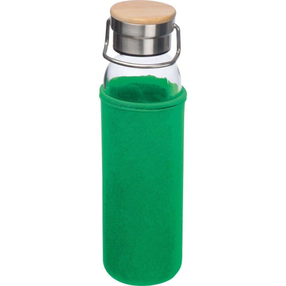 Klaaspudel ümbrisega 600 ml RAMONA, roheline, tootepilt