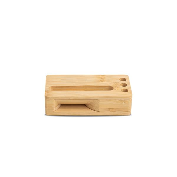 Multifunktsionaalne bambusest mobiilne alus / BambooTune Holder, Helepruun, tootepilt
