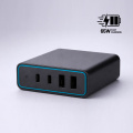 Opti Power GaN 65W lauapealne laadija (4-pordiline laadimistorn), türkiissinine