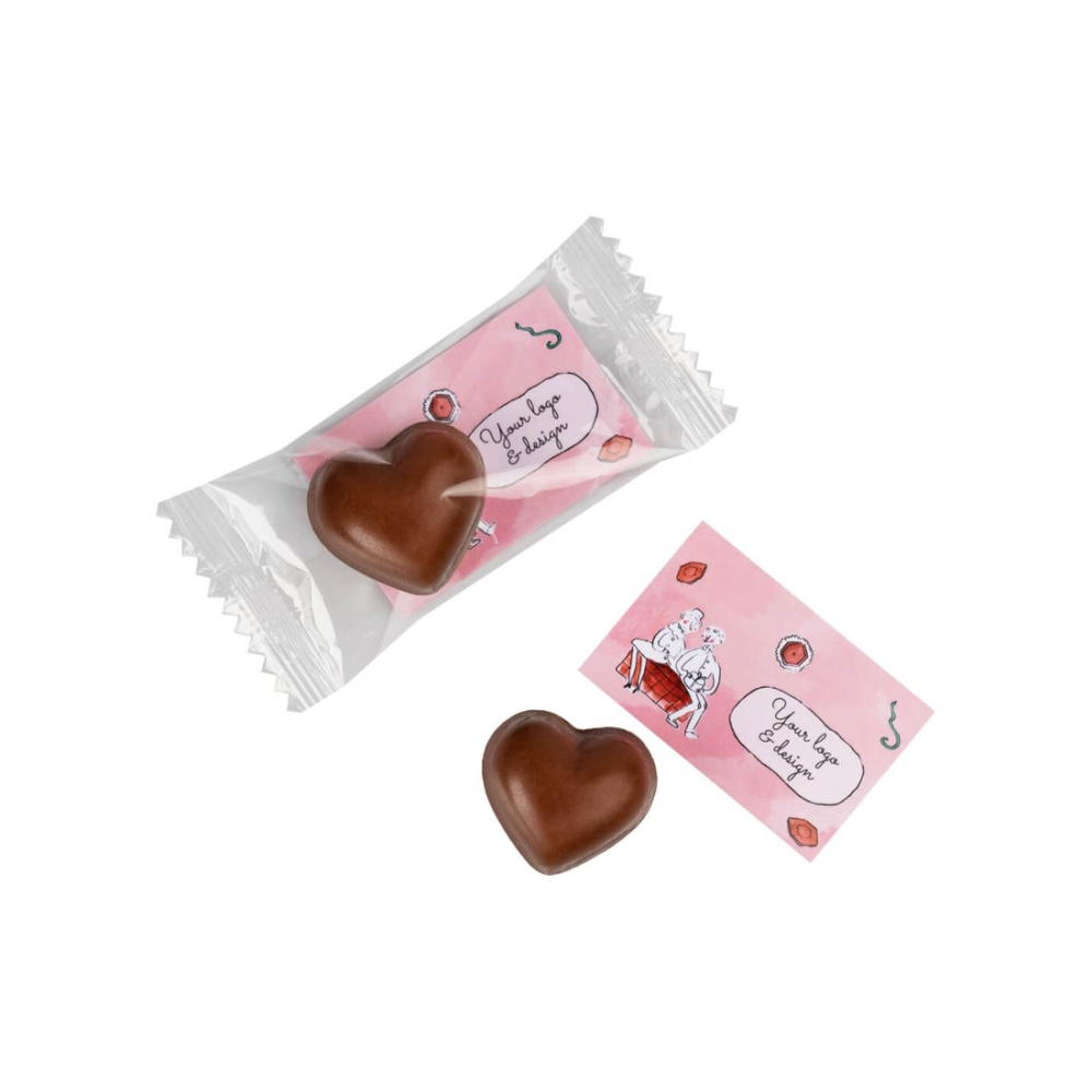 Reklaamkaart - sametine südamepraline, tootepilt (1)