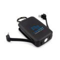 Akupank 4000 mAh, karabiin ja 1 W tuli | Dimetrice, must