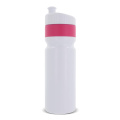 Spordipudel äärega 750 ml, valge / roosa