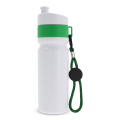 Spordipudel ääre ja nööriga 750 ml, valge / roheline