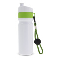 Spordipudel ääre ja nööriga 750 ml, valge / heleroheline