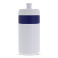 Ergonoomilise korgiga spordipudel, 500 ml, valge / Tumesinine