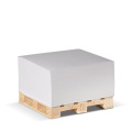 Kuubikpadi 10x10x5 cm puidust kaubaalusel, valge
