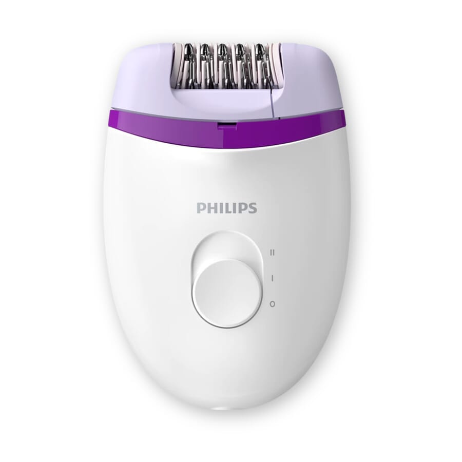 BRP505|Philips Satinelle kompaktne juhtmega epilaator ja juhtmeta bikiinipiirkonna trimmer, valge, tootepilt (1)