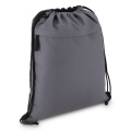 PU-kattega R-PET 600D pingutusnööriga kott 33 x 42 cm, hall