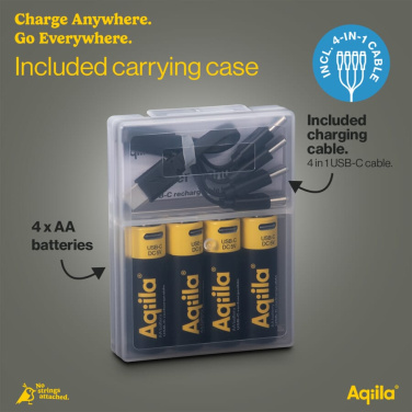 Aqiila laetavad USB-C akud AA 2000mAh 4-pakk, must, tootepilt (3)