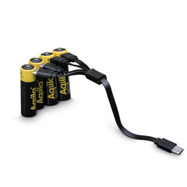 Aqiila laetavad USB-C akud AA 2000mAh 4-pakk, must, tootepilt (4)