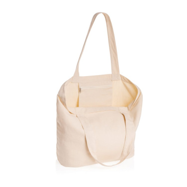 Impact Aware™ 240 gsm rccanvas shopper värvimata taskuga, valkjas, detailvaade (2)