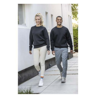 Yukoni unisex interlock-tüüpi sportlik ümara kaelusega kampsun, Ühtlane must, 2XS, tootepilt (3)