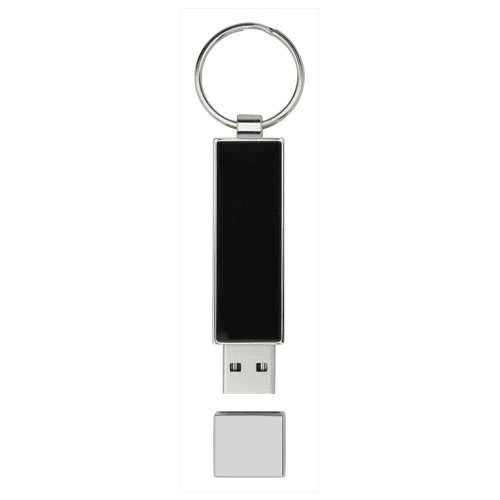 Ristkülikukujuline valgustusega USB-mälupulk – must / sinine / hõbedane, 32GB, tootepilt (1)