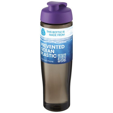 H2O Active® Eco Tempo 700 ml klapiga kaanega spordipudel, Lilla / söehall, tootepilt, Lilla / Süsi (3)