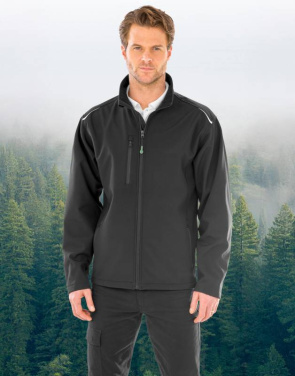 Taaskasutatud 3-kihiline prinditav softshell-jakk, must - Result Recycled (2)