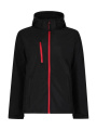 Venturer 3-kihiline kapuutsiga softshell-jakk, must/punane
