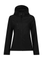 Naiste Venturer 3-kihiline kapuutsiga softshell-jakk, must