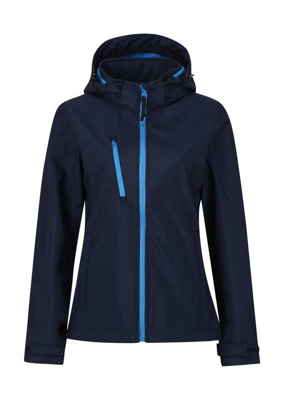 Naiste Venturer 3-kihiline kapuutsiga softshell-jakk, tumesinine/prantsuse sinine - Regatta Professional (1)