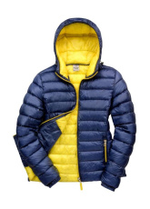 Naiste Snow Bird kapuutsiga jope, tumesinine/kollane