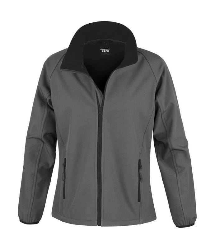 Naiste prinditav softshell-jakk, süsihall/must – Result Core (1)