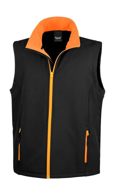 Meeste prinditav Softshell kehasoojendaja, must/oranž – Result Core (1)