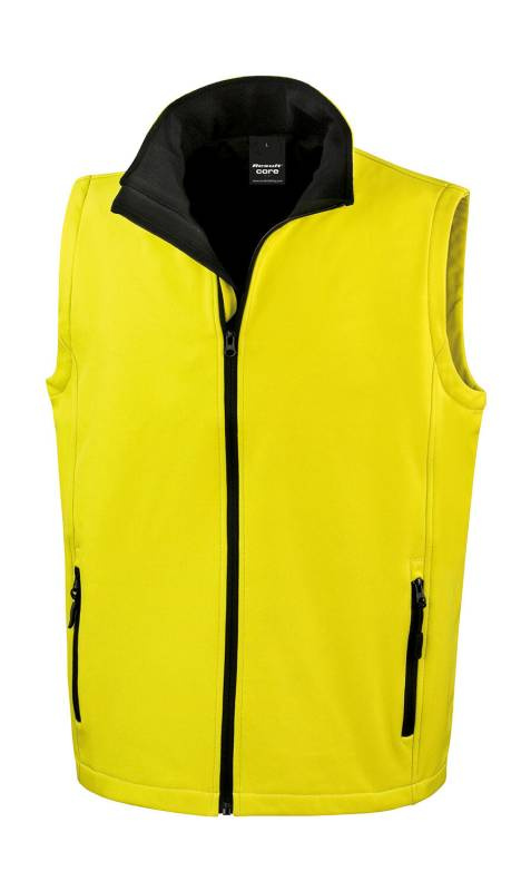 Meeste prinditav Softshell kehasoojendaja, kollane/must – Result Core (1)
