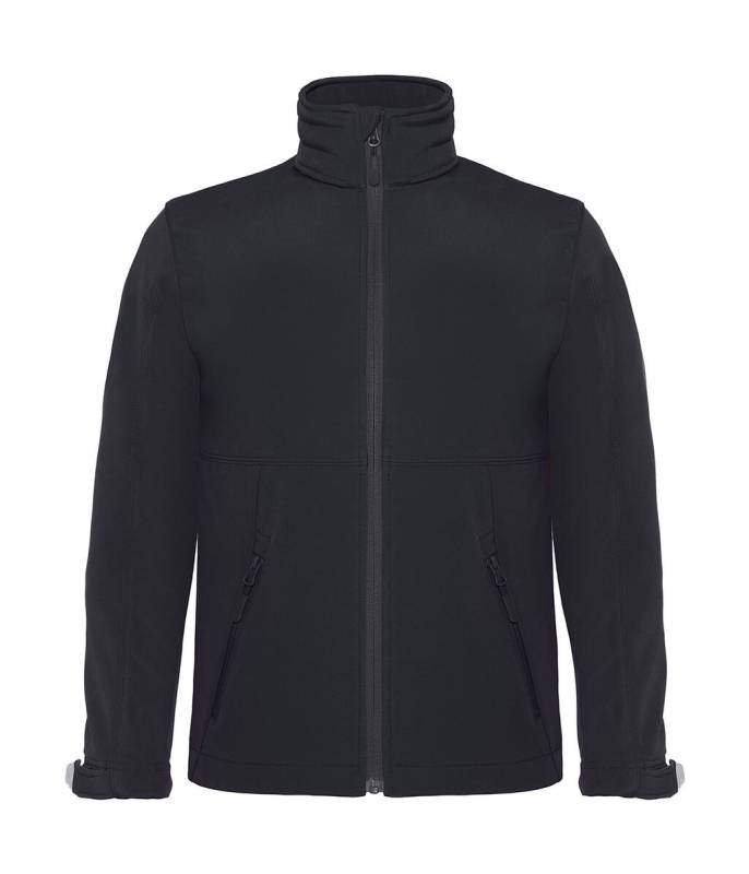 Kapuutsiga softshell-jope/lastele, must – B&C Outerwear (1)