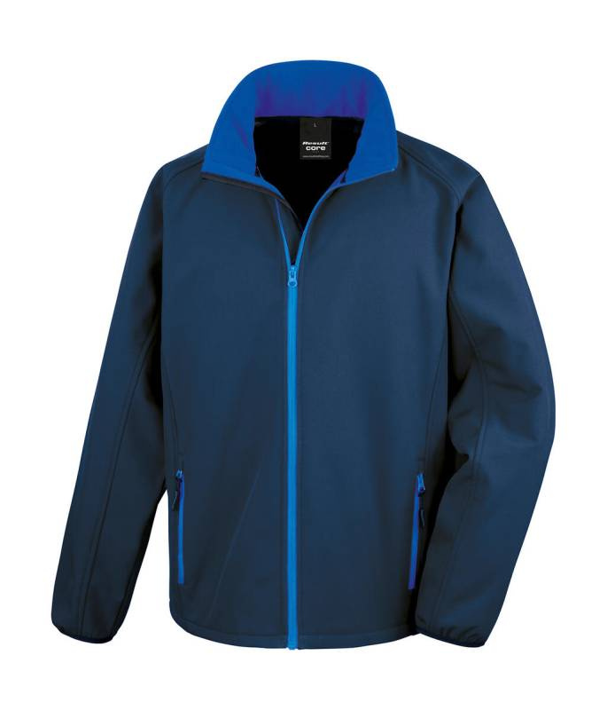 Prinditav softshell-jakk, tumesinine/kuninglik sinine – Result Core (1)