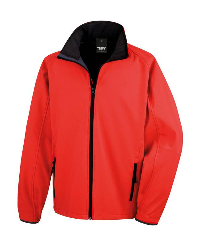 Prinditav softshell-jakk, punane/must – Result Core (1)