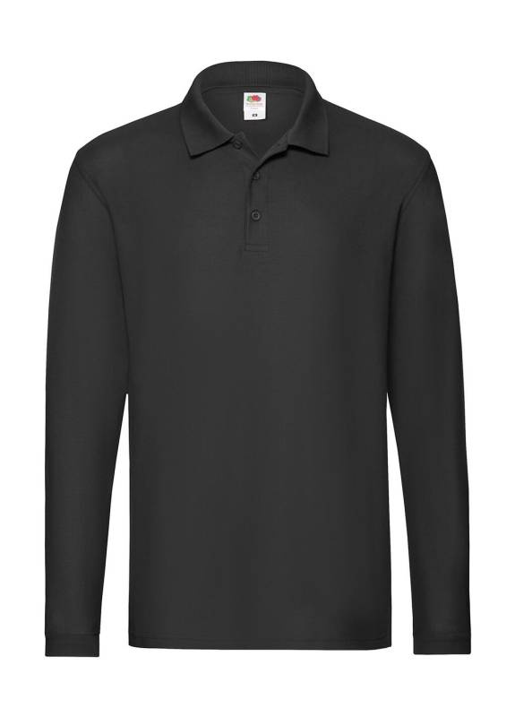 Premium pikkade varrukatega polosärk, must – Fruit of the Loom (1)