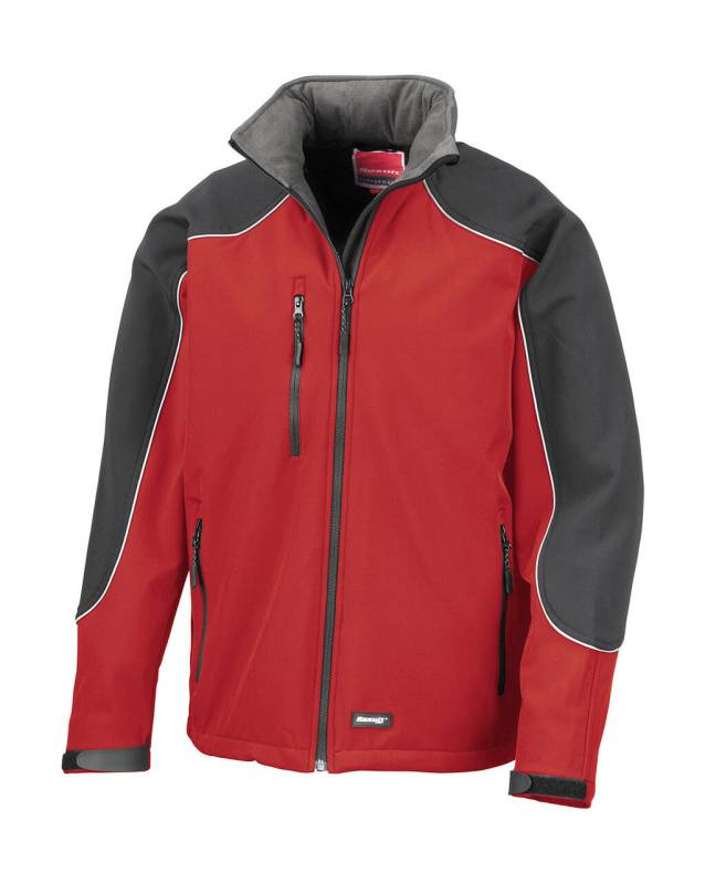 Ice Fell kapuutsiga softshell-jope, punane/must – Result Work-Guard (1)