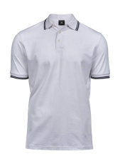Luksuslik triibuline veniv polosärk, valge/tumesinine